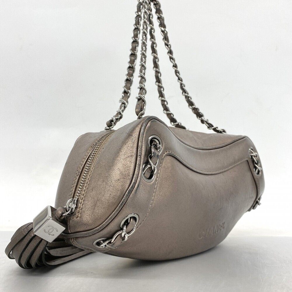 Chanel LAX Tassel Bowling Bag metallic bronze Brown - Picture 3 of 10